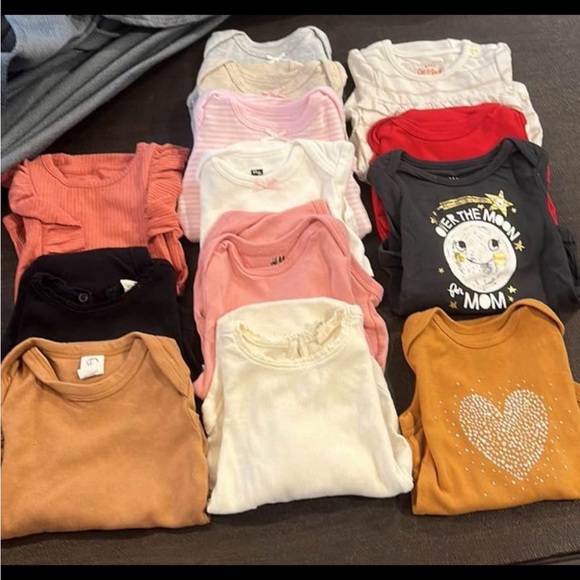 Other - Lot of 13 Baby Girl Long Sleeve Onesies EUC 3-6 Months and 6 Months